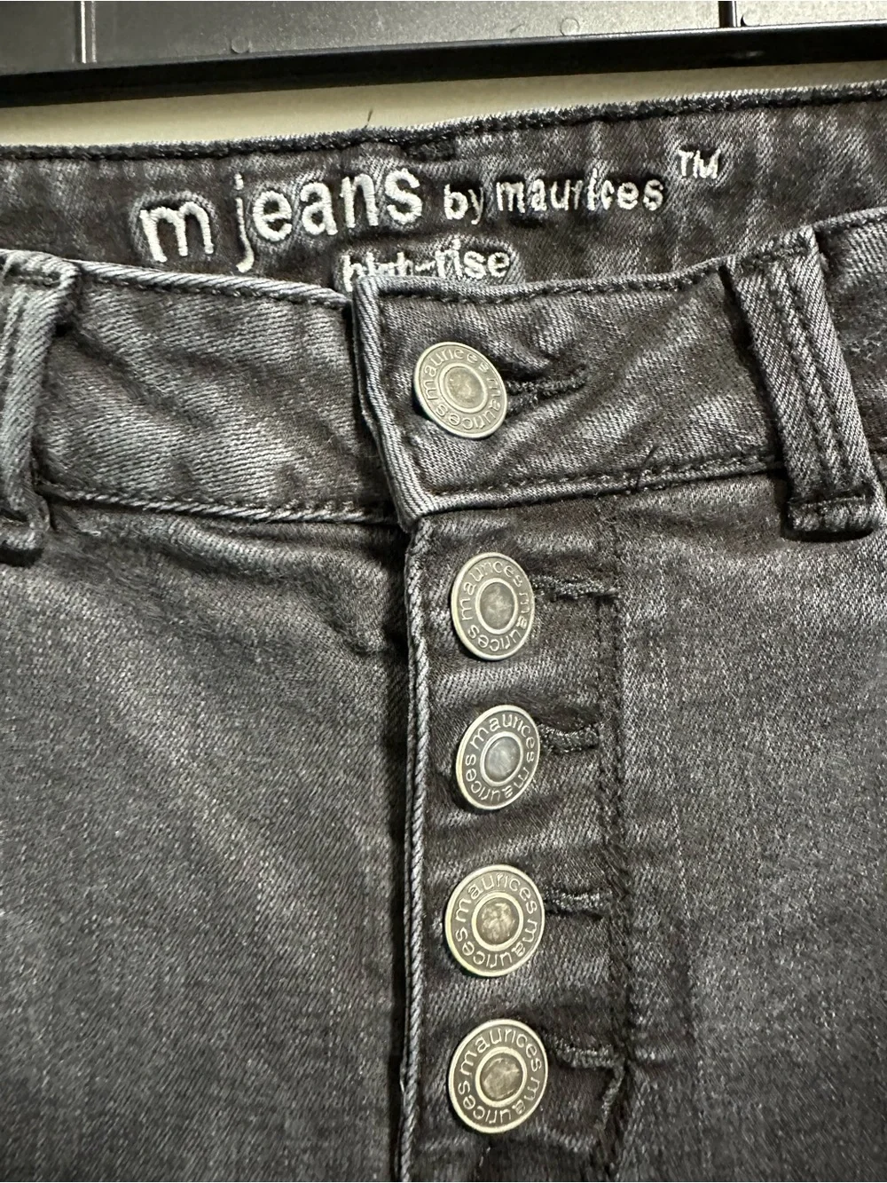 Maurices Black Flare High Rise Jeans with Button Fly
